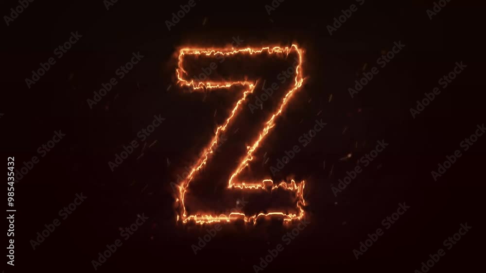 Fire letter Z animation on black background, Fire letter. Burning alphabet. Real flames, Latter motion in black background Fire letter Z animation on black background, Fire letter. Burning alphabet. Real flames, Latter motion in black background