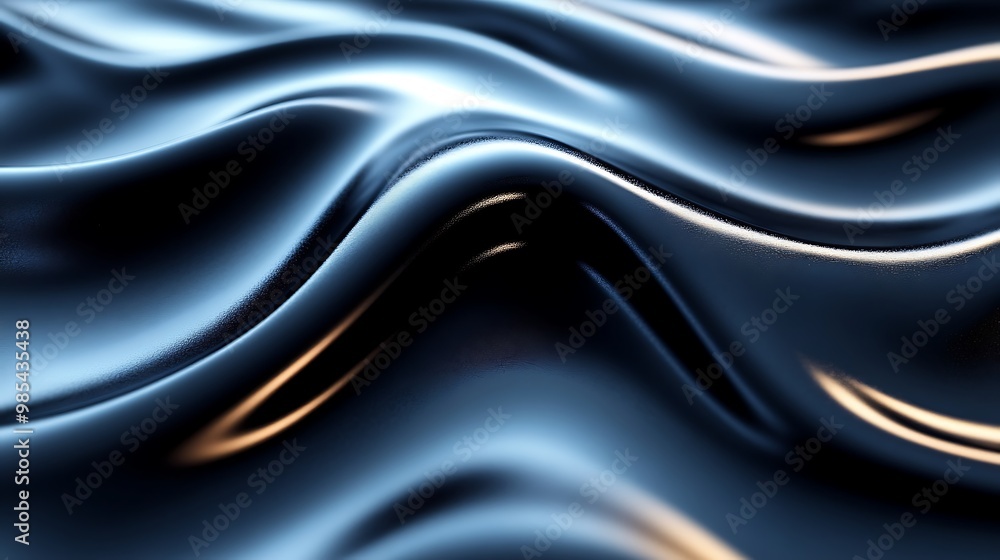 Abstract blue and white wavy pattern with a metallic look. Abstract blue and white wavy pattern with a metallic look.