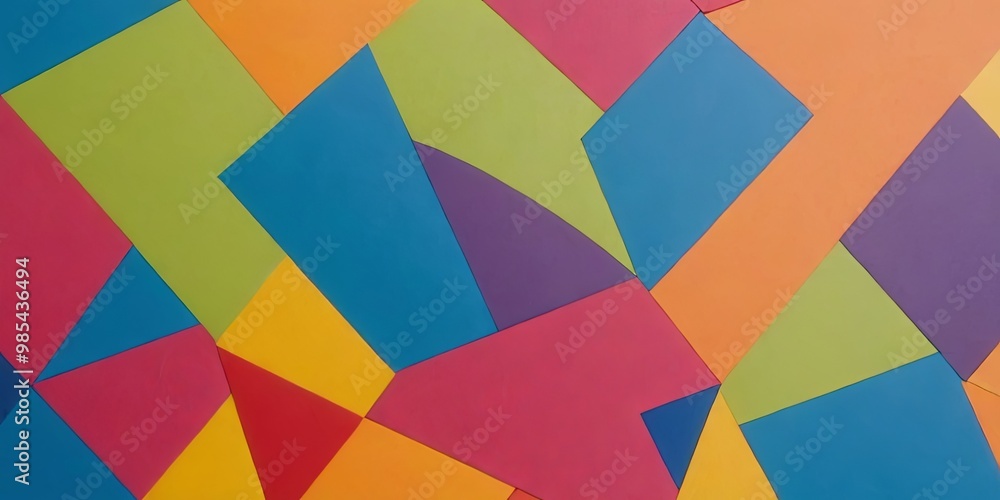 A colorful collage of squares and triangles A colorful collage of squares and triangles