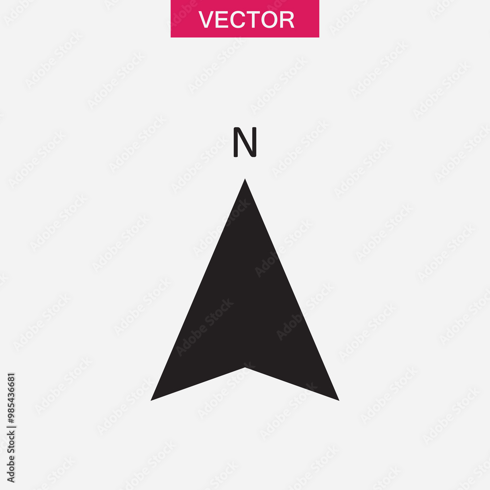 Compass North direction icon, vector flat black simple illustration for web and app..eps Compass North direction icon, vector flat black simple illustration for web and app..eps