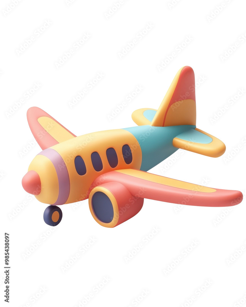 Naklejka premium Colorful and playful airplane toy design, perfect for children's illustrations and educational materials.