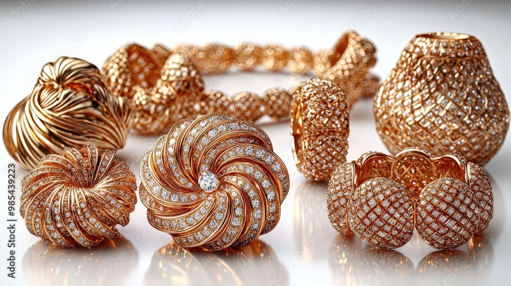 Luxury Gold Jewelry Collection with Diamond Accents Luxury Gold Jewelry Collection with Diamond Accents