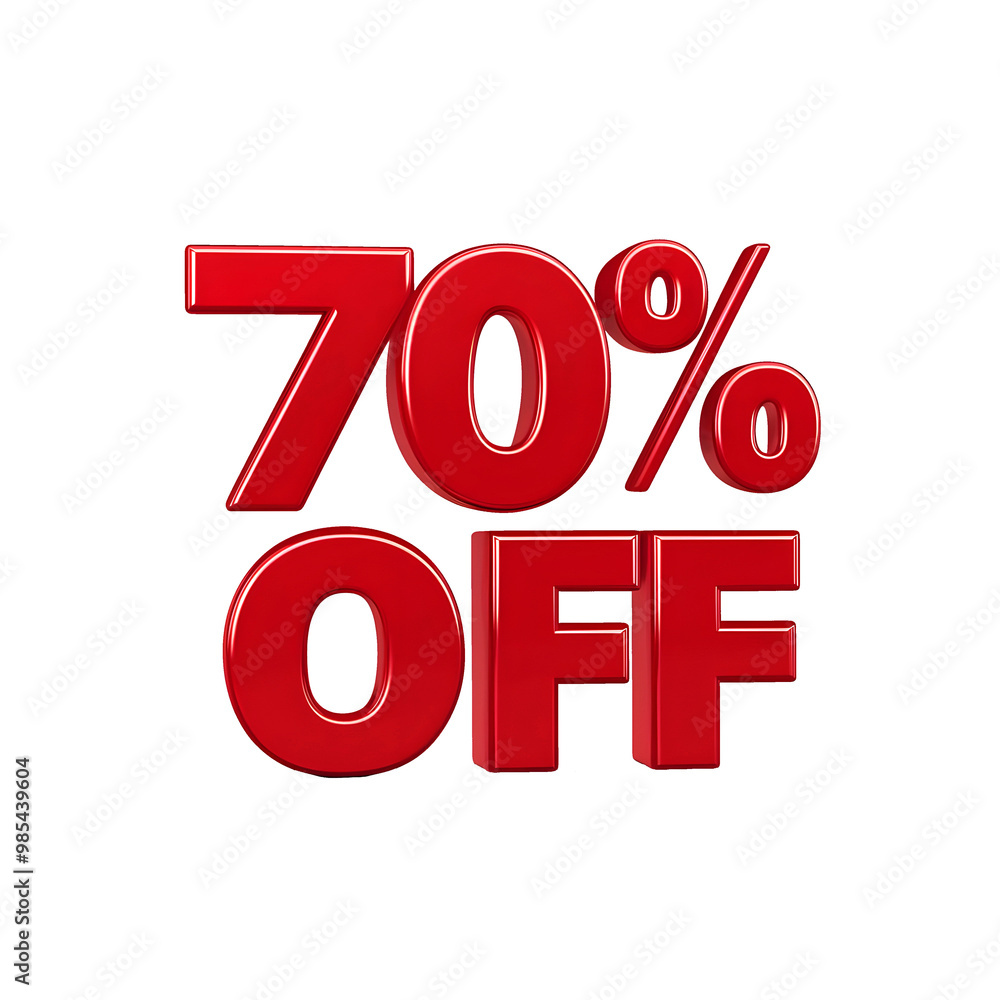3d render of a red discount symbol on a white background, 70 percent off discount sign 3d render of a red discount symbol on a white background, 70 percent off discount sign