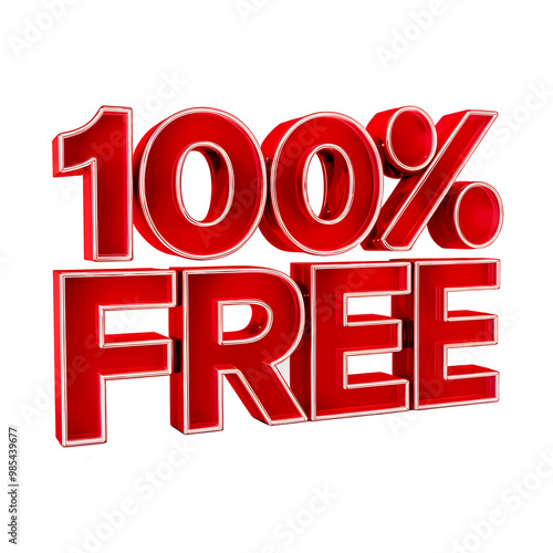 100 percent off discount sign