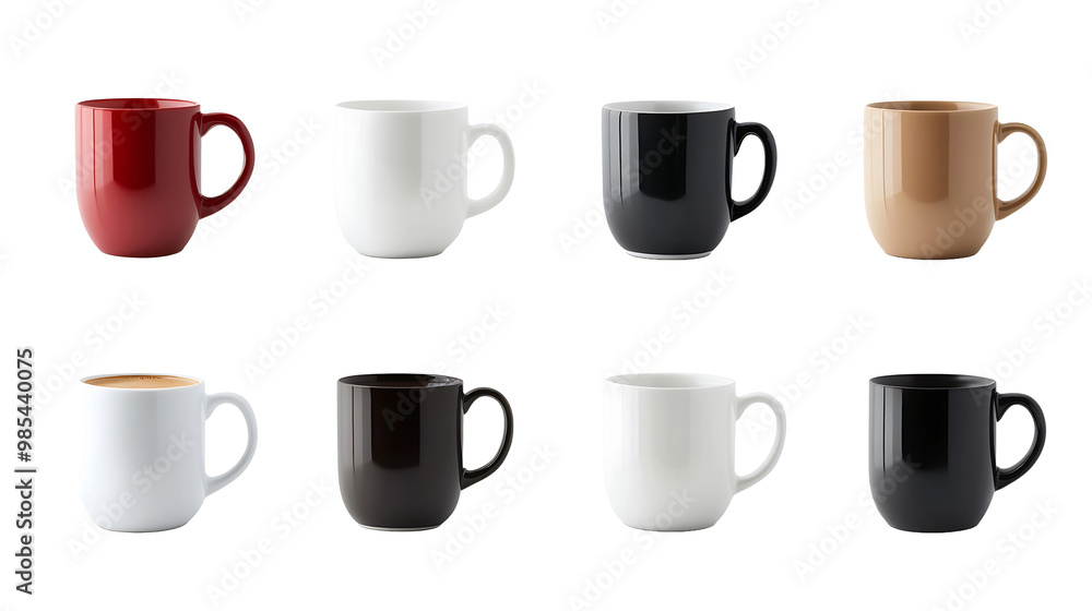 Set Of Coffee Mugs isolated on transparent background Set Of Coffee Mugs isolated on transparent background