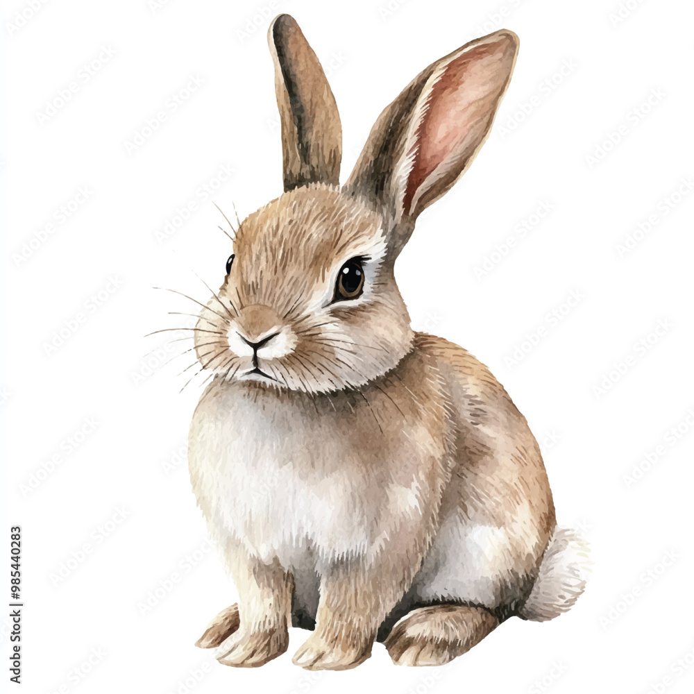Fototapeta premium Rabbit watercolor clipart illustration isolated