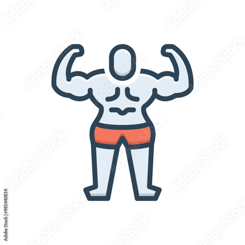 Color illustration icon for fitness