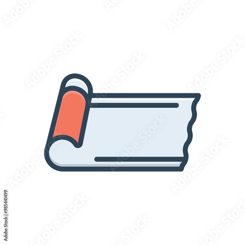 Color illustration icon for yoga mat