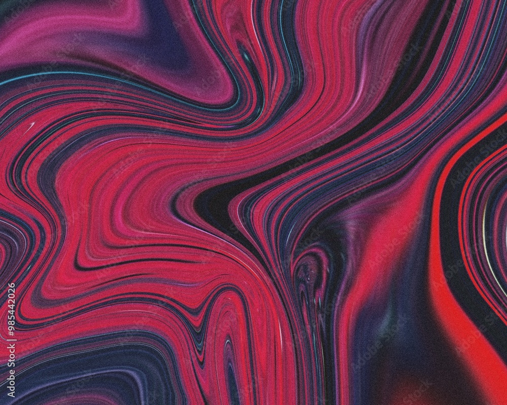 Fototapeta premium Dark red liquid melted grainy texture wallpaper background layout banner copy space wavy frame
