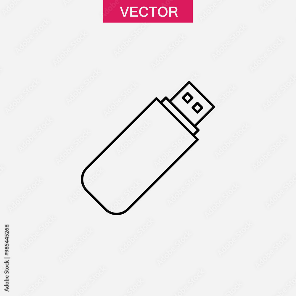 USB flash drive icon , vector flat black linear illustration for web and app..eps USB flash drive icon , vector flat black linear illustration for web and app..eps
