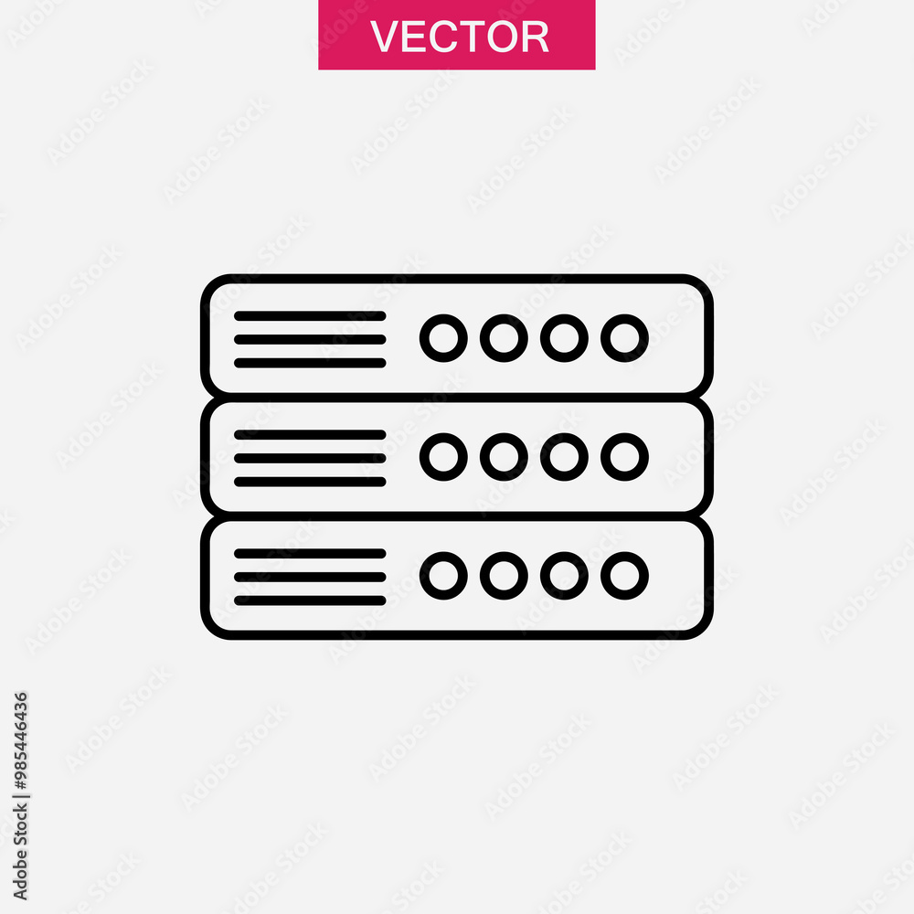 Server line icon vector, simple flat black trendy style illustration for web and app..eps Server line icon vector, simple flat black trendy style illustration for web and app..eps
