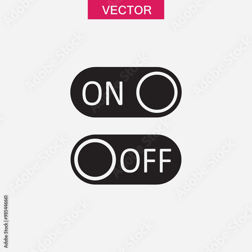 switch on off icon vector, flat black simple trendy style illustration for web and app..eps