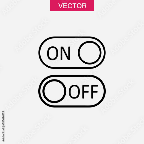 switch on off icon vector, flat linear illustration for web and app..eps