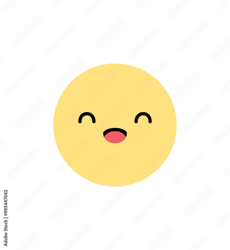 Fototapeta premium Cute white flower cartoon character with facial expression. Flat design illustration.