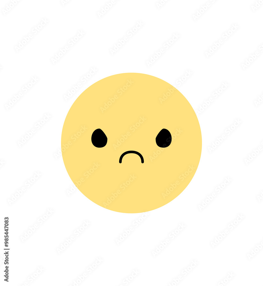 Fototapeta premium Cute white flower cartoon character with facial expression. Flat design illustration.