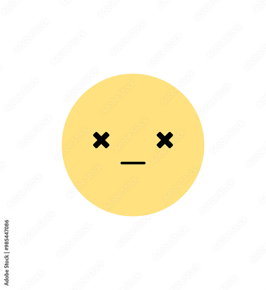 Fototapeta premium Cute white flower cartoon character with facial expression. Flat design illustration.