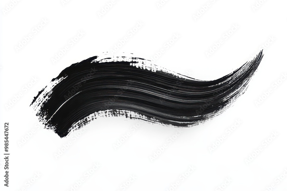 A bold black paint stroke on a white background, showcasing artistic texture and fluidity. A bold black paint stroke on a white background, showcasing artistic texture and fluidity.