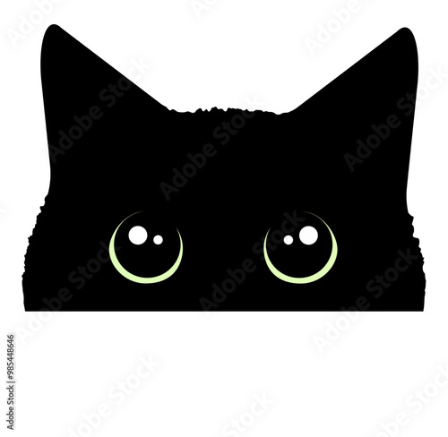目がクリクリの黒猫の顔