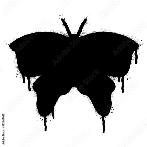 Spray Painted Graffiti butterfly icon Sprayed isolated with a white background.