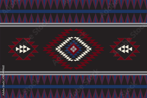 Native pattern American,oriental ethnic seamless pattern traditional background design for carpet,wallpaper,batik,fabric,Vector illustration embroidery style,Tribal Navajo,seamless vector for textile.