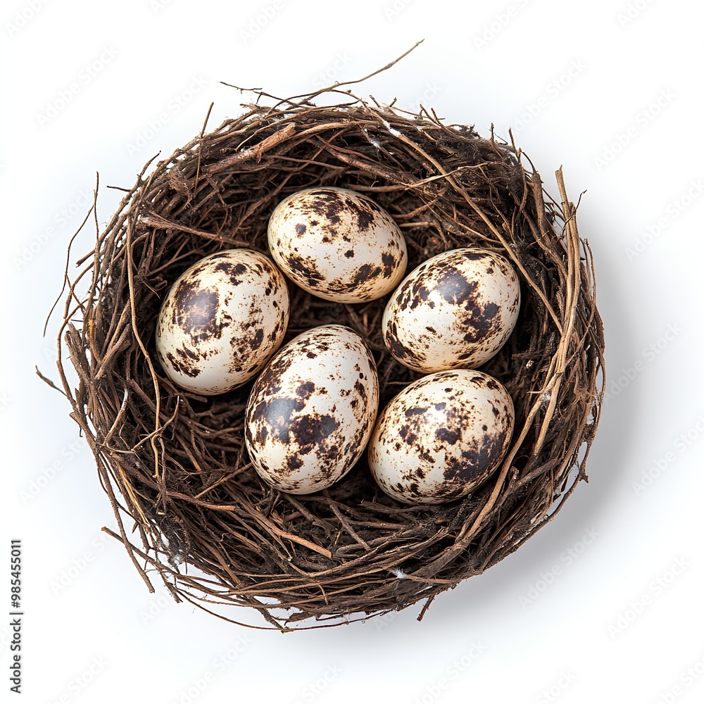 Speckled Quail Eggs in Nest: Natural and Organic Delicacy Speckled Quail Eggs in Nest: Natural and Organic Delicacy