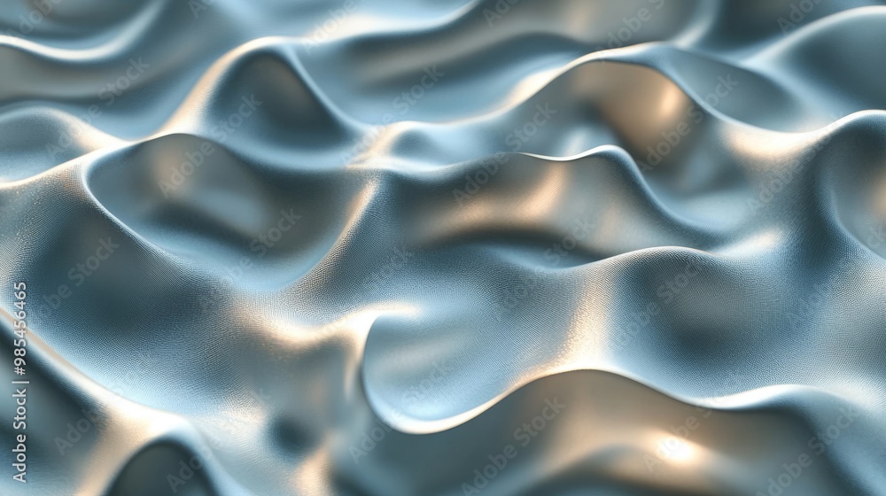 Soft Waves of Metallic Fabric Texture Background Soft Waves of Metallic Fabric Texture Background