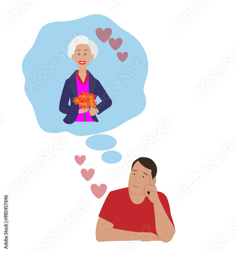 A man in love dreams of a woman