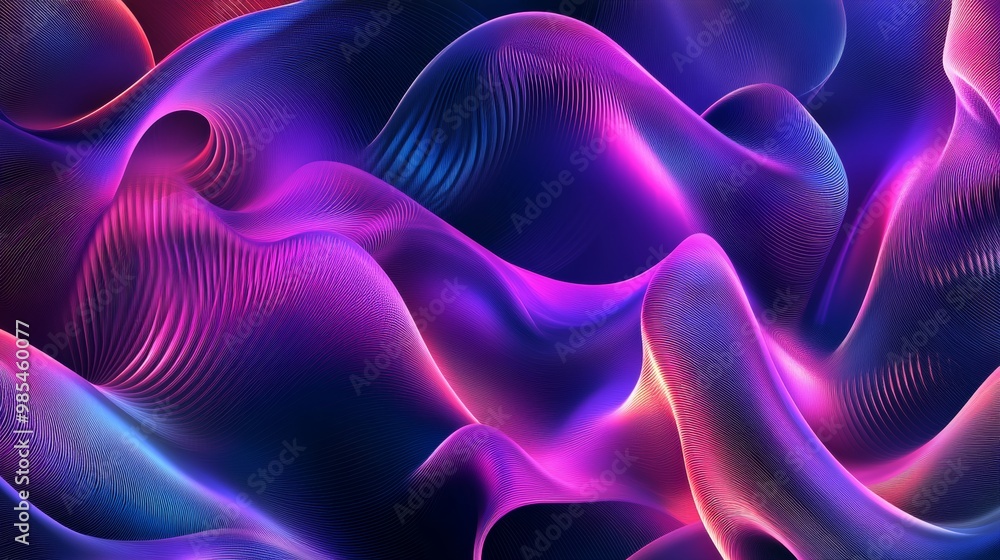 Abstract Colorful Waves with Fluid Movement and Depth Abstract Colorful Waves with Fluid Movement and Depth