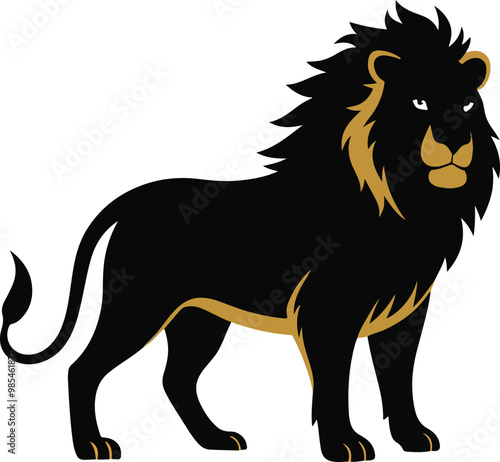 PLAYFUL LION VECTOR ART ILLUSTRATION