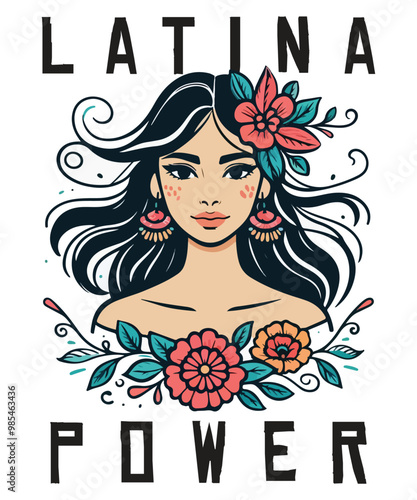 Latina Power Women Hispanic Heritage Month Flowers T-Shirt design vector,
latina, hispanic, heritage, month, shirt, power, flowers, pride, women, t-shirt, girls, Hispanic Heritage Month shirt