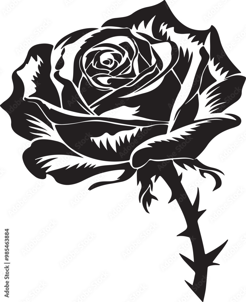 Fototapeta premium MODERN ROSE ILLUSTRATION VECTOR ART