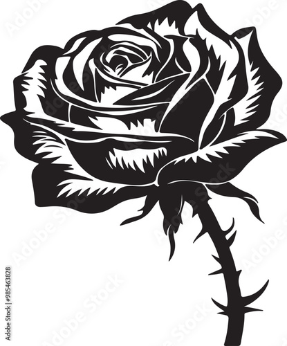 MINIMALIST ROSE ILLUSTRATION SILHOUETTE VECTOR ART