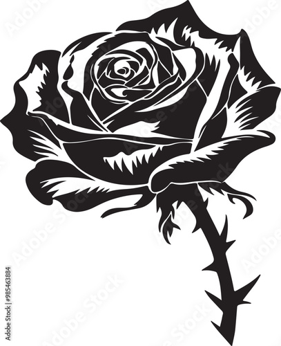 MODERN ROSE ILLUSTRATION VECTOR ART