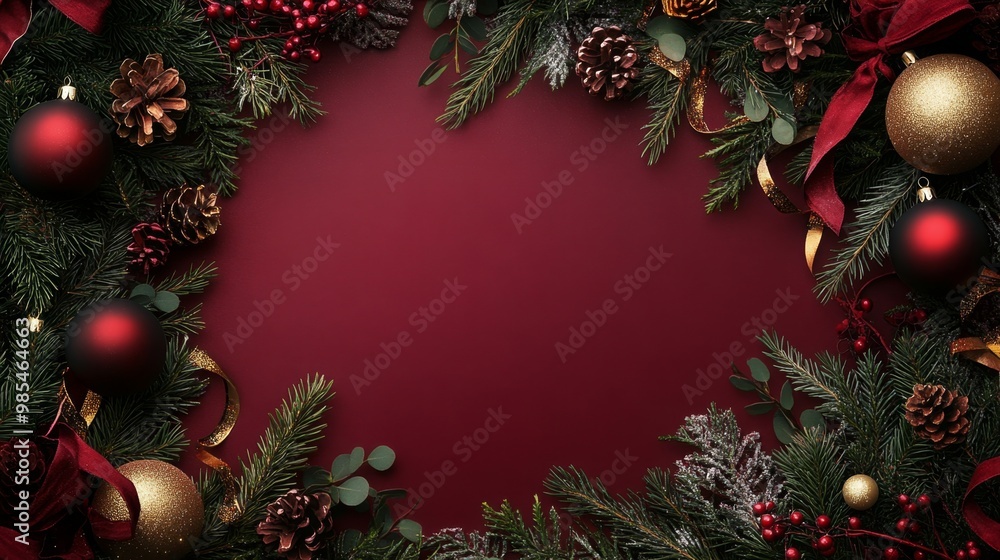 Christmas Border Red Backgroun Christmas Border Red Backgroun