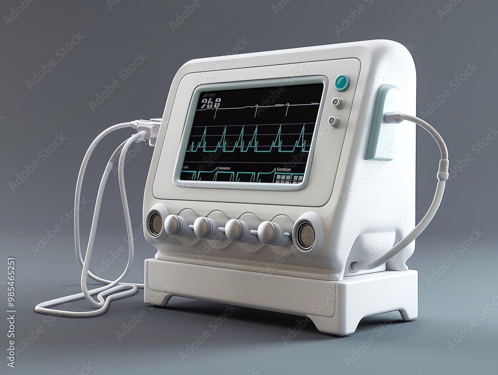 Fototapeta premium A 3D render of an ECG machine