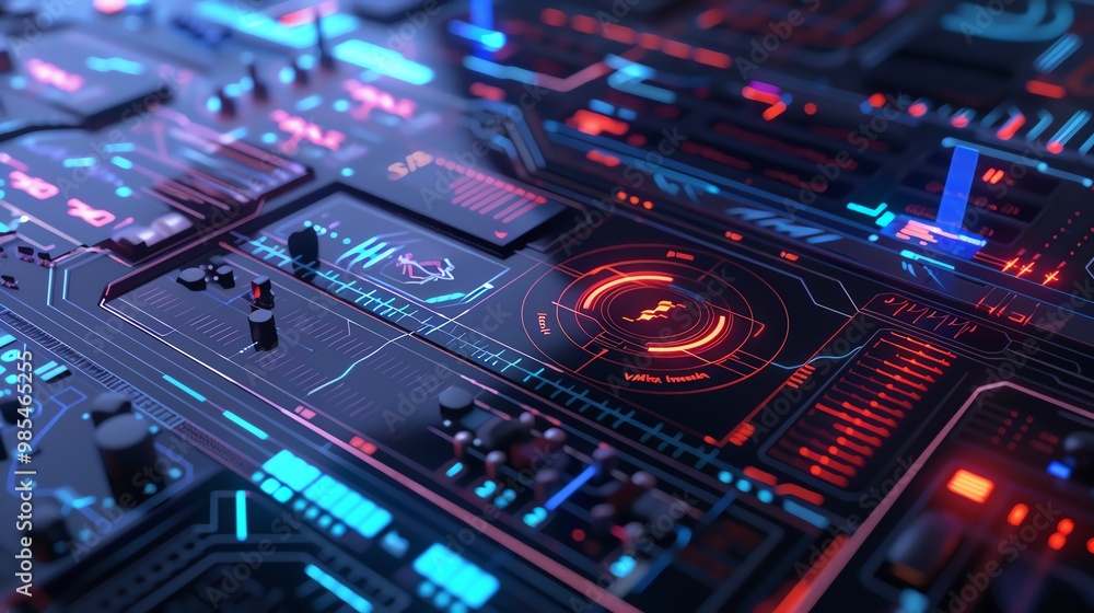 A 3D render of an electronic health record system A 3D render of an electronic health record system