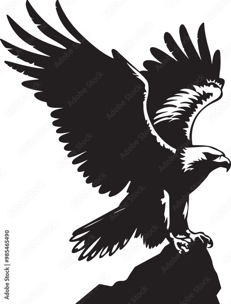 Obraz premium MAJESTIC SOARING EAGLE VECTOR ART ILLUSTRATION