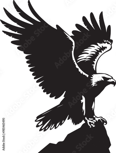 MAJESTIC SOARING EAGLE VECTOR ART ILLUSTRATION