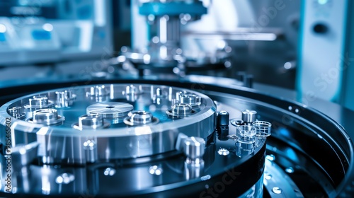 A detailed view of a centrifuge in a laboratory