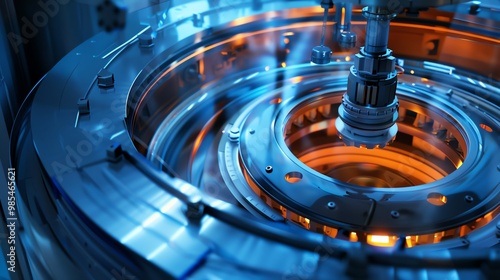 A detailed view of a centrifuge in a laboratory