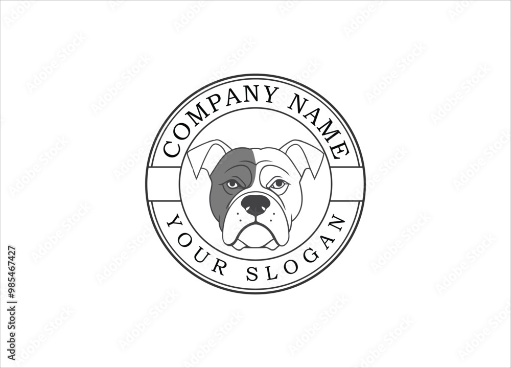 Obraz premium Hand drawn, Mascot and minimalistic style bulldog logo template