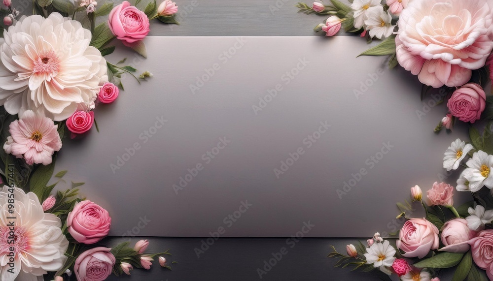 romantic anniversary greeting card illustration, with a soft gray background romantic anniversary greeting card illustration, with a soft gray background