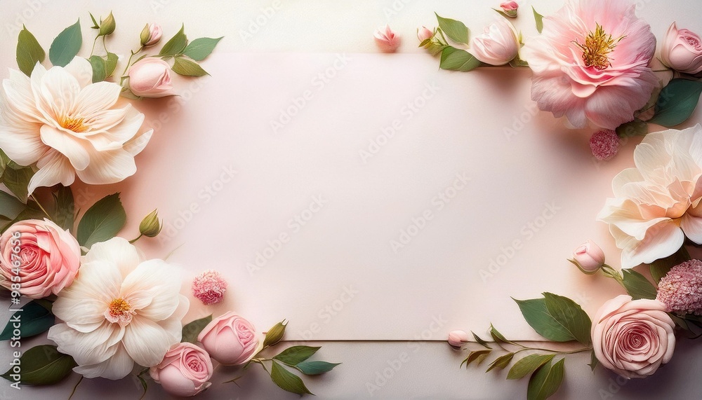 romantic anniversary greeting card illustration with a soft cream background romantic anniversary greeting card illustration with a soft cream background