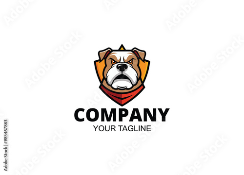 Hand drawn, Mascot and minimalistic style bulldog logo template