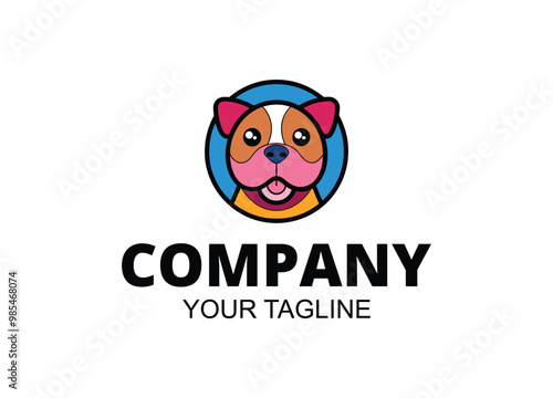 Hand drawn, Mascot and minimalistic style bulldog logo template photo