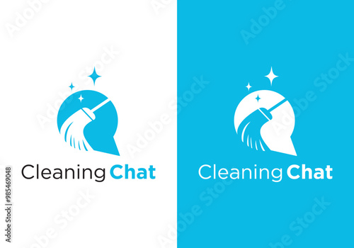 Online cleaning service logo design template, logo for house cleaning call for hygienic home