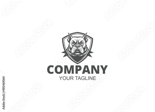 Hand drawn, Mascot and minimalistic style bulldog logo template photo