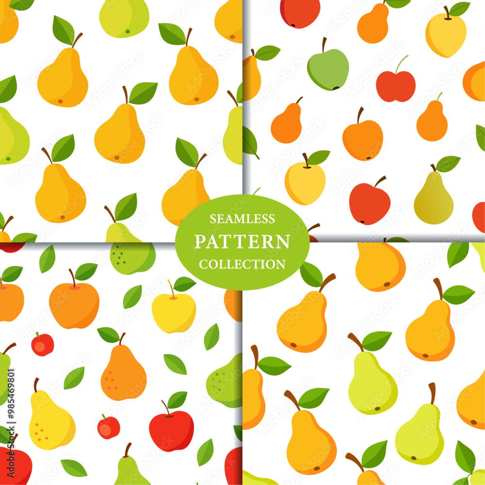 Obraz premium Pear fruits Seamless Pattern Background