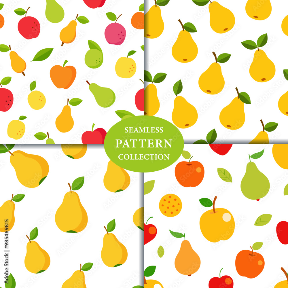 Obraz premium Pear fruits Seamless Pattern Background