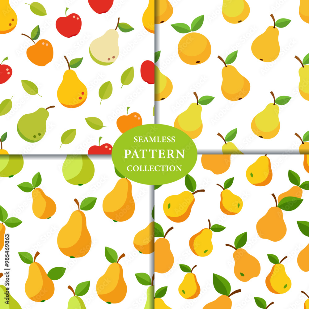 Pear fruits Seamless Pattern Background Pear fruits Seamless Pattern Background
